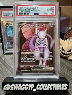 ◓Team Rocket's Mewtwo ex Destined Rivals - Pokemon Full Art Ultra Rare PSA 10◓ - Image 1