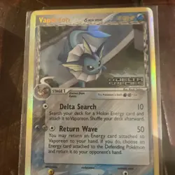 Vaporeon EX Delta Species 18/113 Rare Reverse Holo Stamped Stage 1 Pokemon 2005 - Image 1