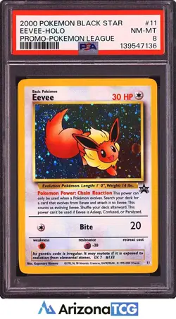 Pokemon 2000 Eevee 11 Holo Black Star Promo PSA 8 - Image 1