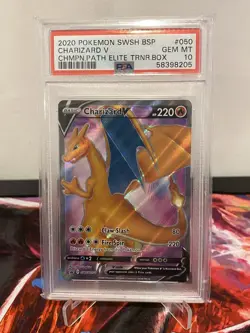 Charizard V 050/073 Champion's Path Elite Trainer Box Pokemon PSA 10 - Image 1