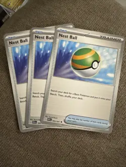 3x Nest Ball 084/091 - Paldean Fates - Pokemon TCG - Playset - Image 1