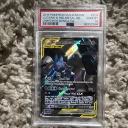 Pokemon Lucario & Melmetal GX Full Art TAG TEAM Holo Sm-Unbroken Bonds PSA 10 - Image 1