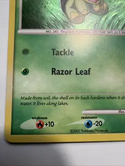 Pokemon Turtwig #DP01 Holo SWIRL Diamond & Pearl TCG LP - Image 5