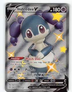 INDEEDEE V SV114/SV122 HOLO RARE V SHINING FATES SHINY VAULT POKEMON NM - Image 2