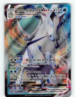 ICE RIDER CALYREX VMAX 046/198 HOLO RARE VMAX CHILLING REIGN POKEMON NM - Image 2