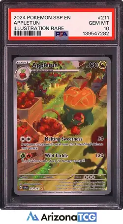 Pokemon 2024 Appletun 211/191 Illustration Rare Surging Sparks GEM MINT PSA 10 - Image 1