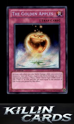 1st Edition The Golden Apples STOR-EN071 Secret Rare Storm of Ragnarok YuGiOh Ca - Image 1