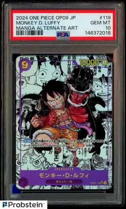 2024 One Piece OP09 Japanese Manga Alternate Art #119 Monkey D. Luffy PSA 10 - Image 1