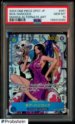 2024 One Piece Japanese OP07 Manga Alternate Art #051 Boa Hancock PSA 10 - Image 1