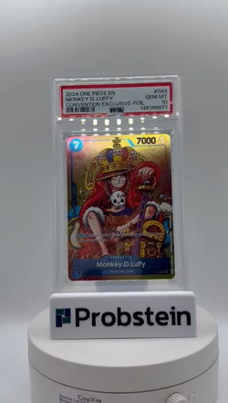 2024 One Piece EN Convention Exclusive Foil #043 Monkey D. Luffy PSA 10 GEM MINT - Image 2