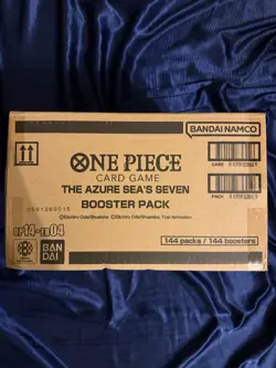 One Piece The Azure Sea's Seven OP-14-EB04 Sleeved Booster Case 144 Packs Sealed - Image 1