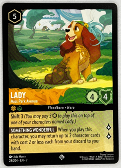 Disney Lorcana Lady Miss Park Avenue Archazia's Island 28/204 Super Rare - Image 1