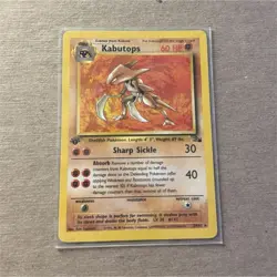 Pokemon Kabutops Fossil Rare 24/62 Card 1999 Wizards of the Coast 1st Edition - Image 1