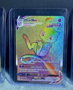 Pokemon Card Mew VMAX Rainbow Secret Rare Holo Fusion Strike 268/264 NM - Image 1
