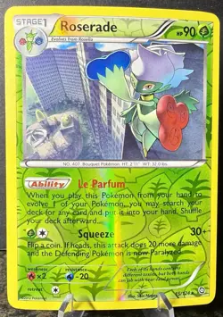 Roserade 15/124 Pokemon TCG Dragons Exalted Reverse Holo Rare Card - Image 1