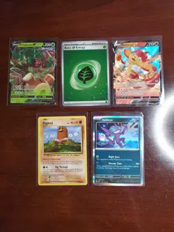 Pokemon 5 Card Lot Holos EX, V And Rare Cards , Great Value Set Building Lot12 - Image 1