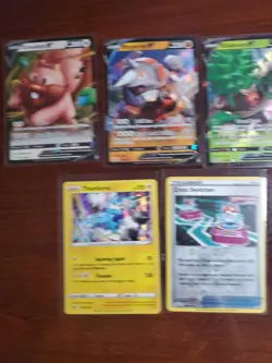 Pokemon 5 Card Lot Holos EX, V And Rare Cards , Great Value Set Building Lot30 - Image 2