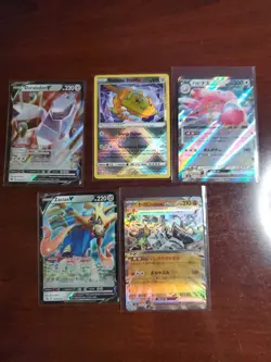 Pokemon 5 Card Lot Holos EX, V And Rare Cards , Great Value Set Building Lot31 - Image 1