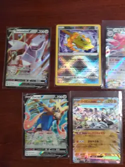 Pokemon 5 Card Lot Holos EX, V And Rare Cards , Great Value Set Building Lot31 - Image 2