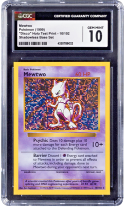 Pokemon Mewtwo 10 Shadowless Base Set Test Print CGC Trading Card Game Gem Mint - Image 1