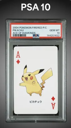 PSA 10 Pikachu Ace Of Diamonds FIreRed Playing Card Japanese Pokemon (2004) - Image 1