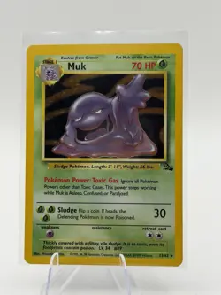 Pokemon Muk TCG Fossil Card 13/62 Holo Unlimited Rare LP - Image 1