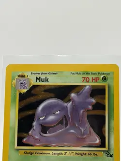 Pokemon Muk TCG Fossil Card 13/62 Holo Unlimited Rare LP - Image 3