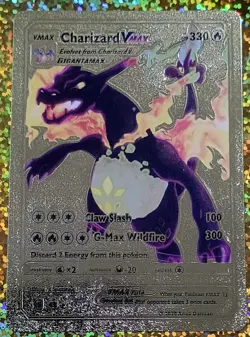 Pokemon TCG Gold Foil Fan Art - Charizard Vmax #43 - Gold Card - Image 1