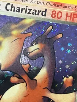 Dark Charizard 4/82 Holo Rare Team Rocket Pokemon Card WOTC Unlimited Holo Swirl - Image 3