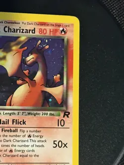 Dark Charizard 4/82 Holo Rare Team Rocket Pokemon Card WOTC Unlimited Holo Swirl - Image 5