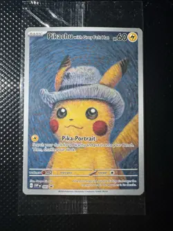 PIKACHU VAN GOGH WITH GREY FELT HAT SVP EN 085 PROMO POKEMON CARD-SEALED - Image 1