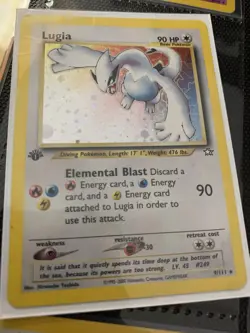 Lugia 1st Edition Neo Genesis Holo Rare Card 9/111 HP/DMG - Image 1