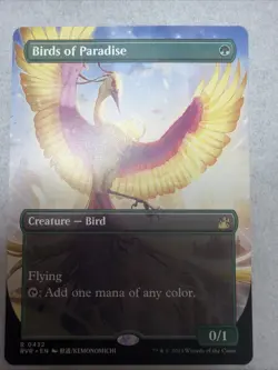 MTG Magic the Gathering Birds of Paradise Borderless RVR! - Image 1