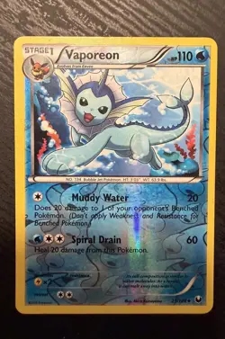 Vaporeon 25/108 Dark Explorers Reverse Holo Pokemon Card! - Image 1