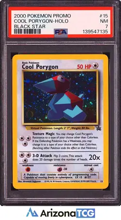 Pokemon 2000 Cool Porygon 15 Holo Black Star Promo PSA 7 - Image 1
