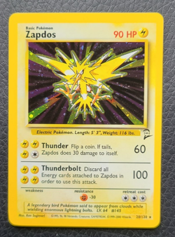 Zapdos 20/130 Holo Rare Base Set 2 Pokemon Card NM - Image 1