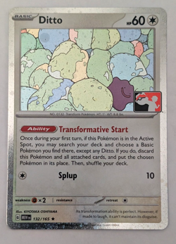 POKEMON ~ DITTO ~ 132/165 ~ PLAY STAMPED PRIZE PACK SERIES HOLO ~ NM - Image 1