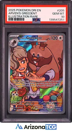Pokemon 2025 Arven's Greedent 205/182 IR Destined Rivals GEM MINT PSA 10 - Image 1