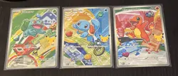 Lot of 3 Pokemon TCG MEP Holo Squirtle Bulbasaur Charmander Cards 2026 - Image 1