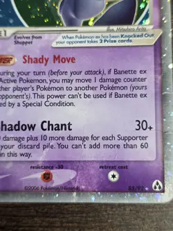 Banette ex Legend Maker 85/92 Holo DAMAGED Destroyed Pokemon TCG - Image 2