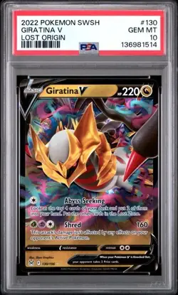 2022 POKEMON SWORD & SHIELD LOST ORIGIN #130 GIRATINA V PSA 10 - Image 1