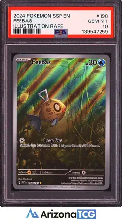 Pokemon 2024 Feebas 198/191 Full Art IR Surging Sparks GEM MINT PSA 10 - Image 1