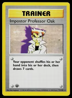 Pokemon Card - Imposter Professor Oak 1st Edition Base Set Shadowless 73/102 - Image 1