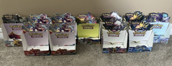 11x EMPTY Assorted Pokemon TCG Sword & Shield Booster Boxes w/ EVOLVING SKIES !! - Image 1