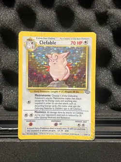 Pokemon TCG Clefable Jungle 1/64 Holo Unlimited Holo Rare HP - Image 1