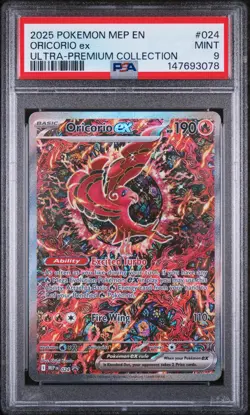 2025 Pokemon Mep En-Me Black Star Promo #024 Oricorio Ex Ultra PSA 9 - Image 1