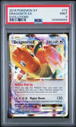 2016 POKEMON XY EVOLUTIONS #72 DRAGONITE EX PSA 9 - Image 1