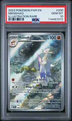 Mienshao PSA 10 IR Pokemon Paradox Rift Illustration Rare FA 200/182 Gem 2023 - Image 1