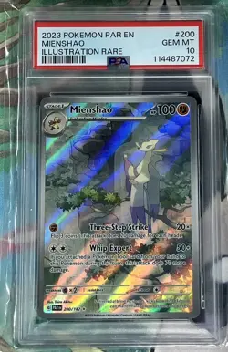 Mienshao PSA 10 IR Pokemon Paradox Rift Illustration Rare FA 200/182 Gem 2023 - Image 3