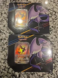 Pokemon TCG Crown Zenith Galarian Articuno Tin Factory Sealed Lot Of 2 - Image 1